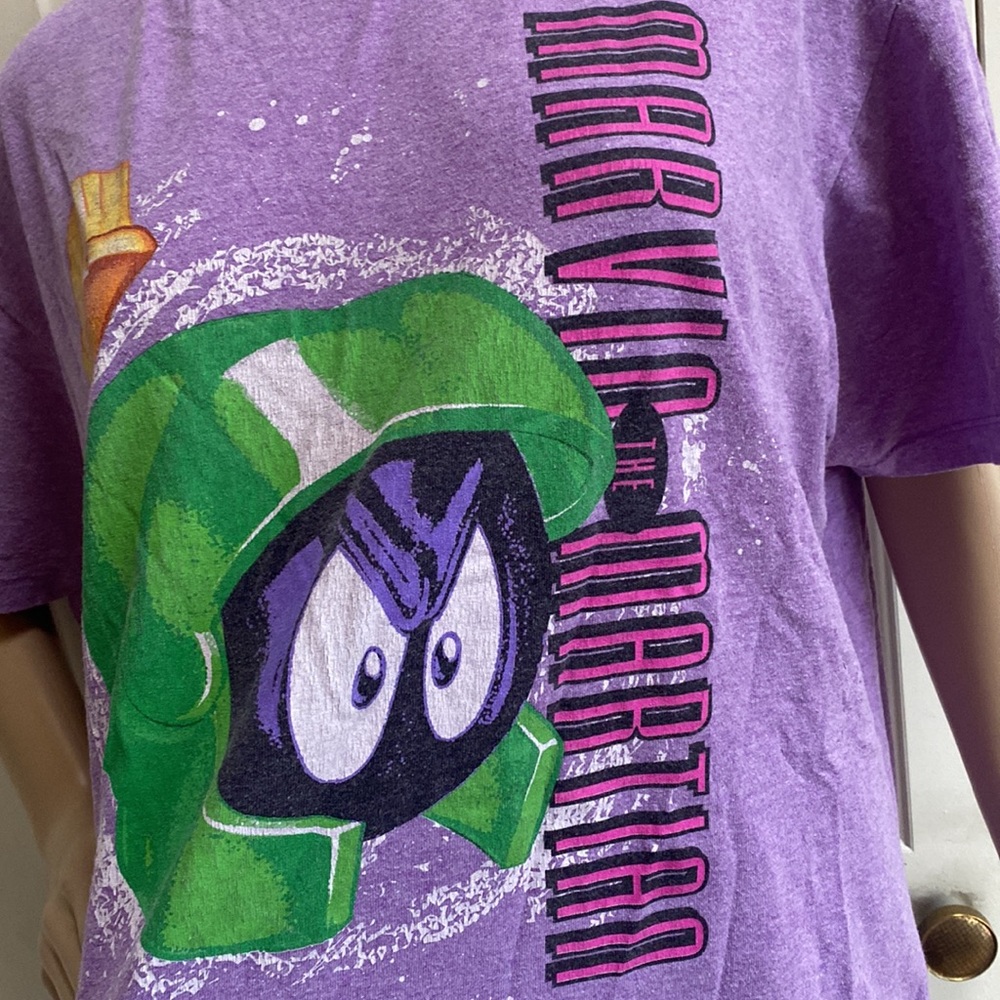 Marvin the Martian Womens XL Purple Tee Shirt. EUC. Unisex. Looney Toons. WB. - Picture 5 of 12